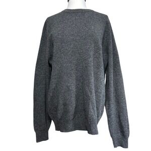 Daniel Bishop Mens Charcoal Gray 100% Cashmere Crewneck Sweater Large Classic